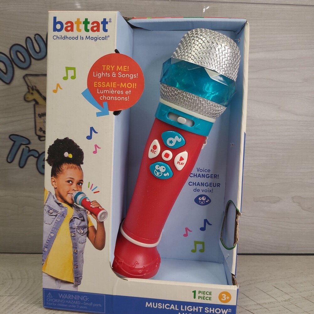 Battat Musical Light Show Microphone Light-Up Sing-Along Mic with 5 Songs NEW